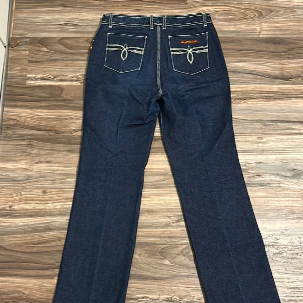 Sergio Valente Blue Straight Jeans Classic Design-Size 34 but more like 28-29 - Picture 9 of 11